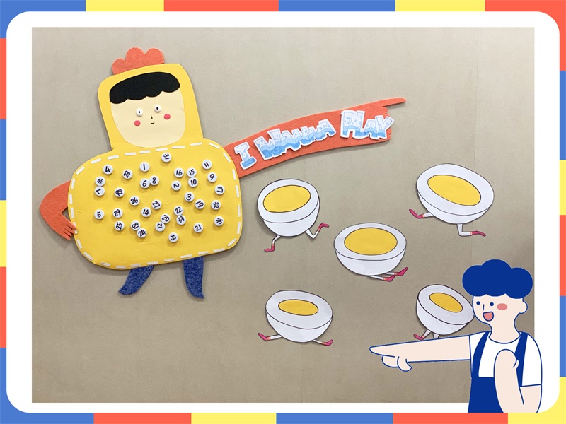 幼儿园环创 | 黄色系 作品墙 小鸡来啦！